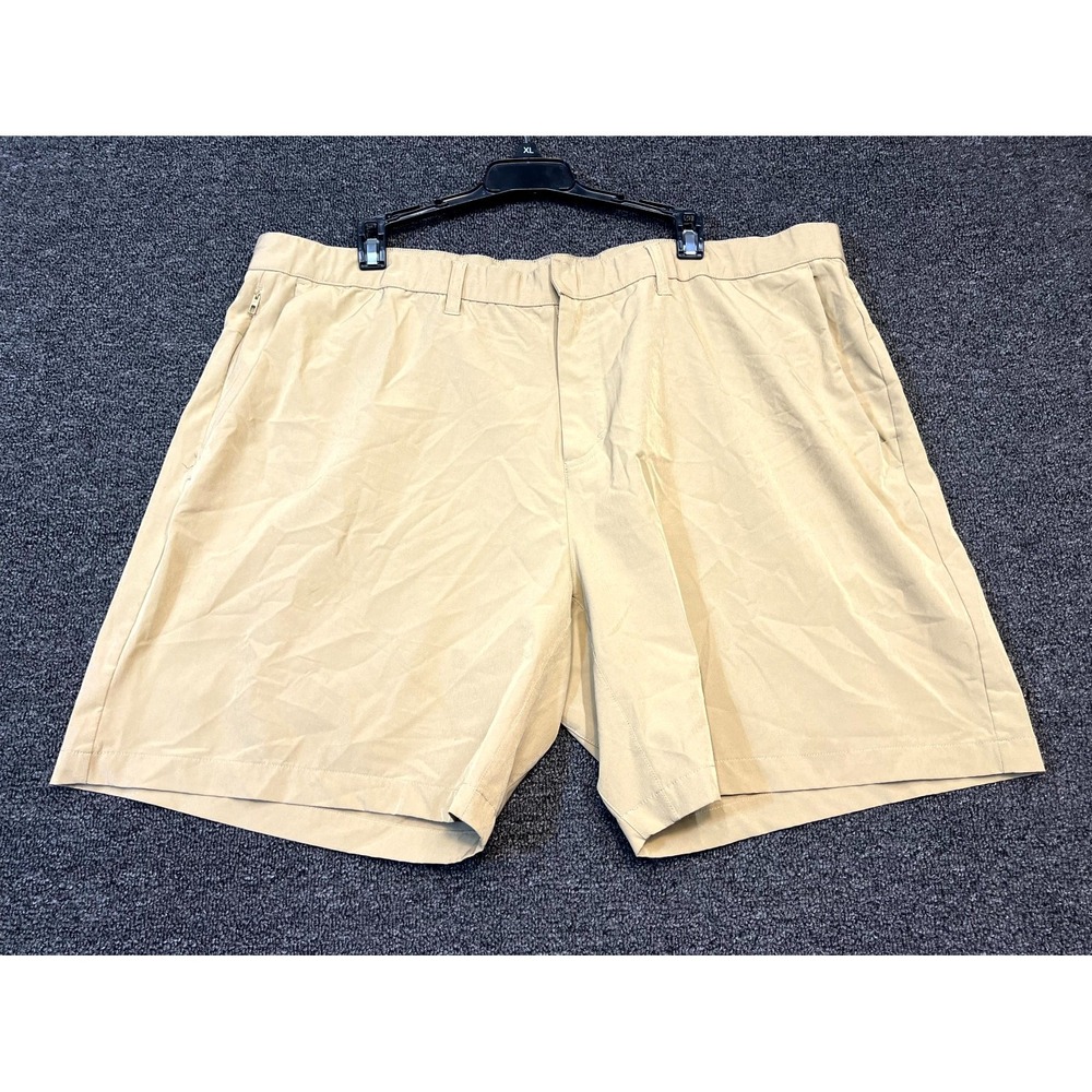 Fabletics Shorts Mens 42 Beige Mid Rise Athletic Gym Training Workout Flat Front
